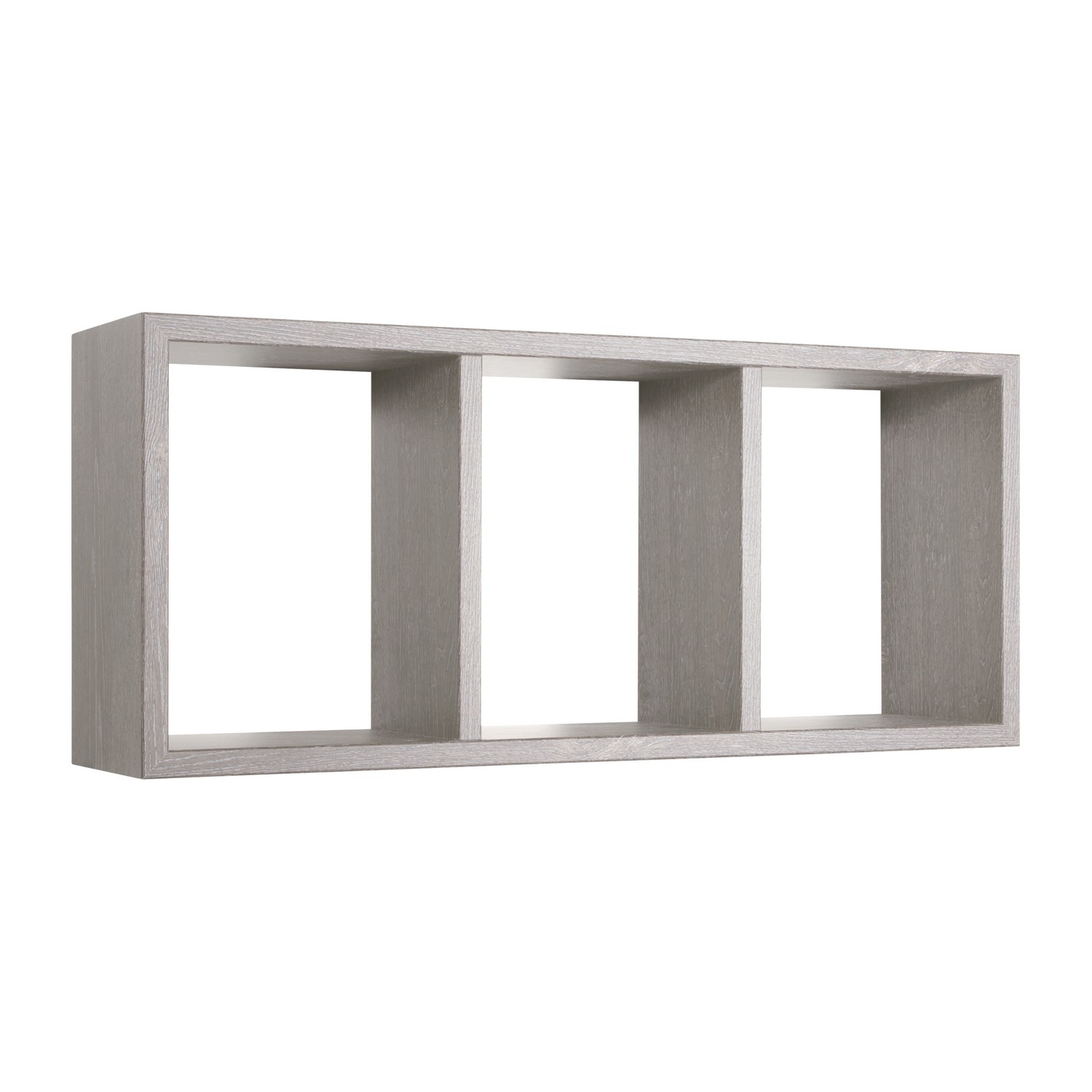 foto del prodotto mensola da parete 3 scomparti colore rovere grigio nuovo mod. tristano