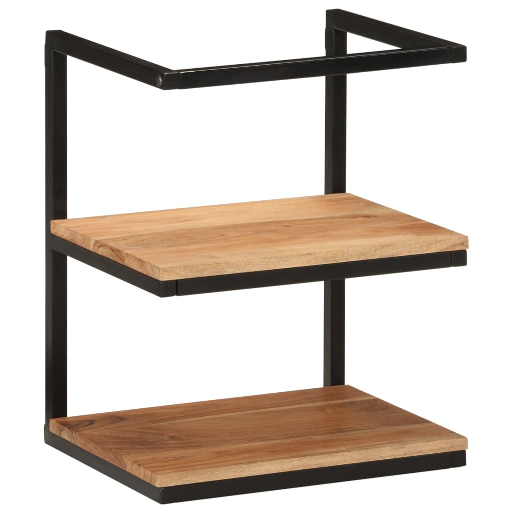 foto del prodotto mensola da parete 40x30x50 cm legno massello di acacia e ferrocod mxl 113639