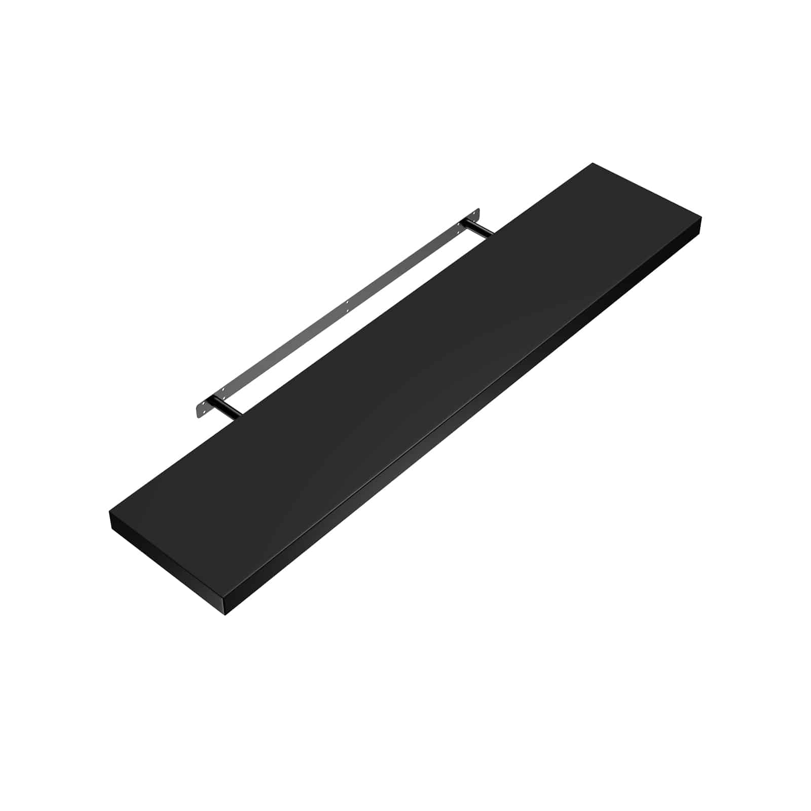 foto del prodotto mensola da parete 50cm nero con supporto