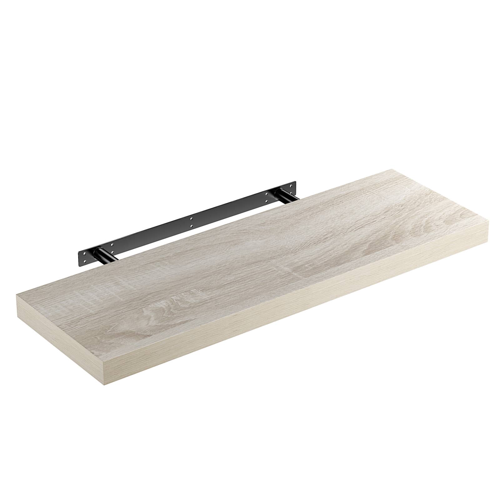 foto del prodotto mensola da parete 70cm in rovere con supporto