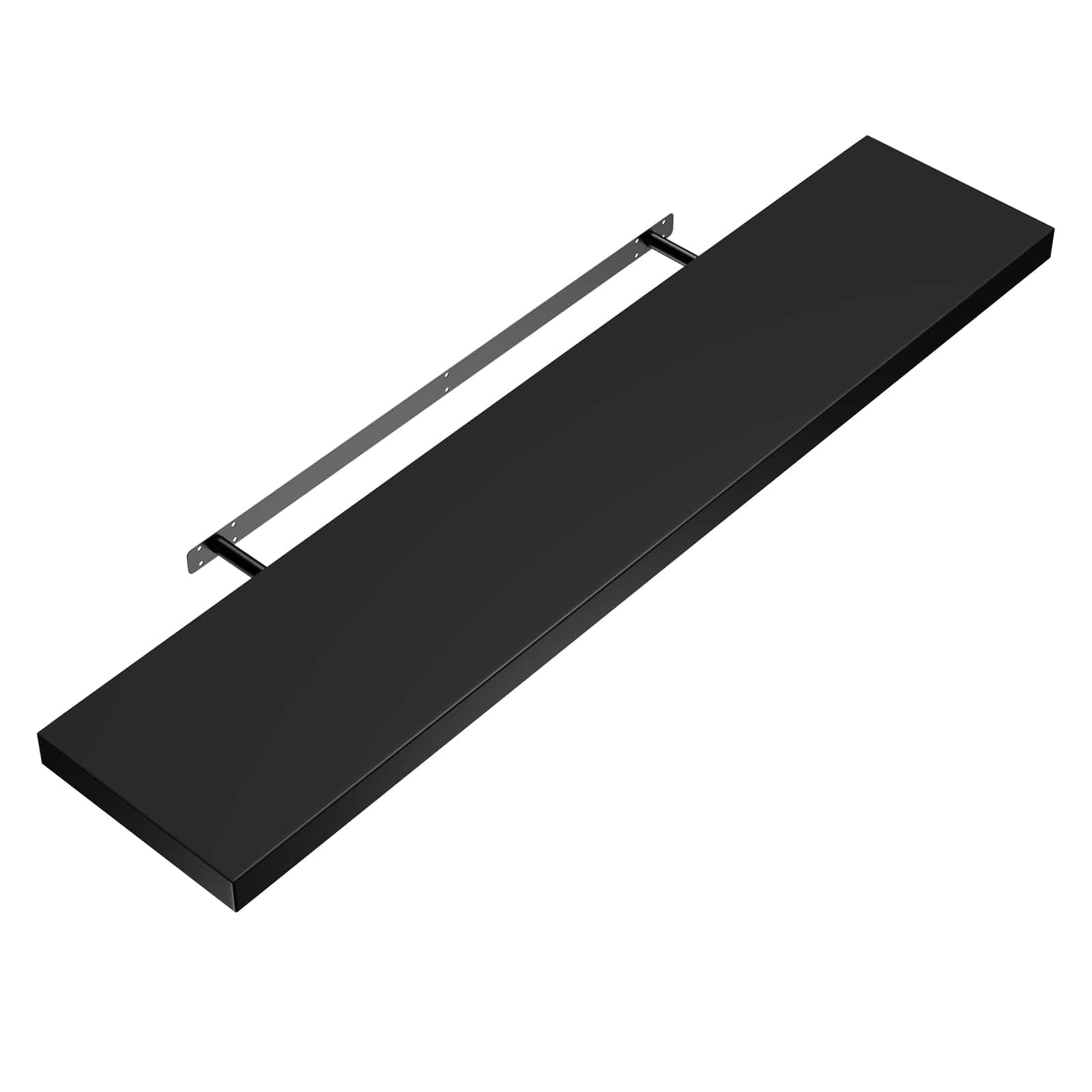 foto del prodotto mensola da parete 90cm nero con supporto