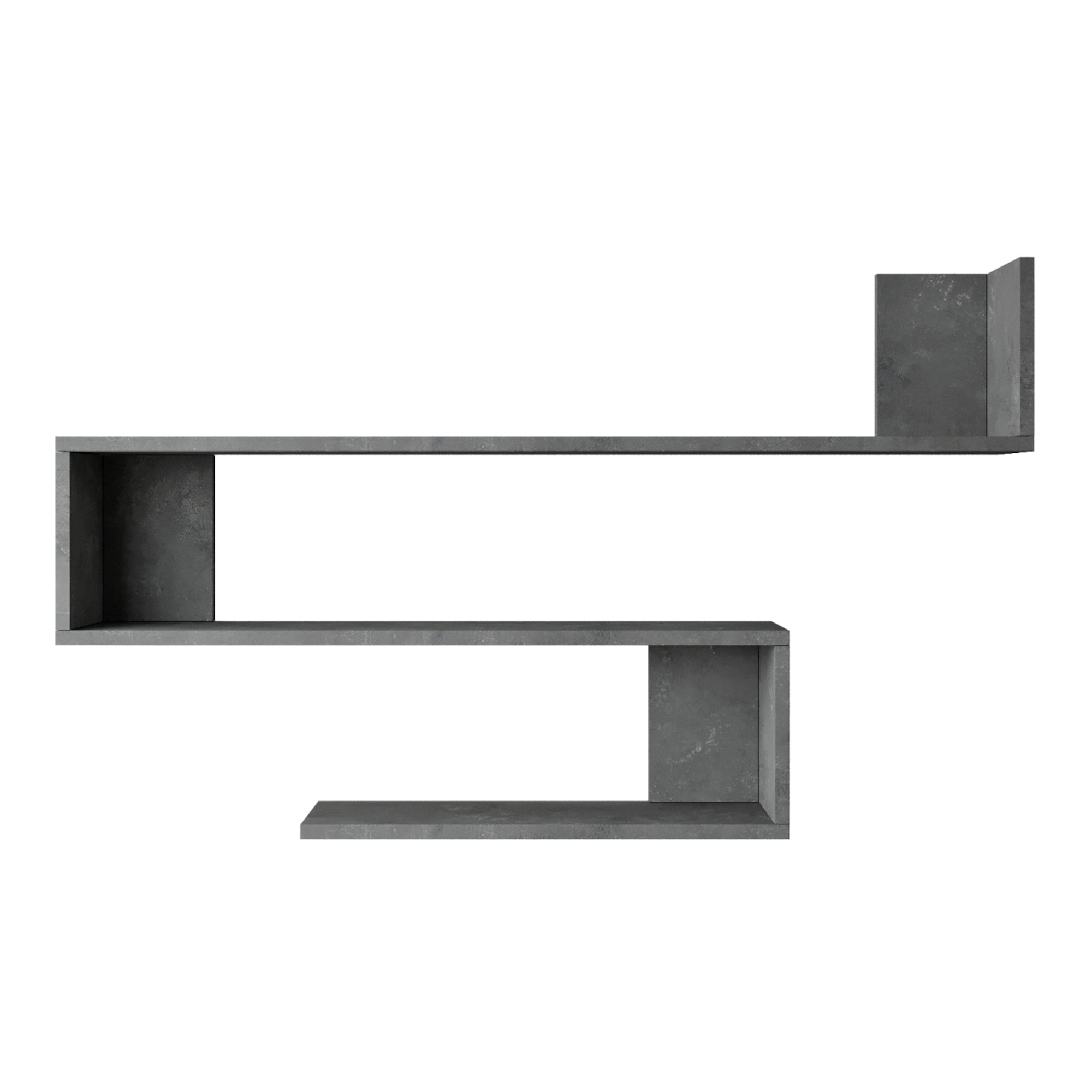 foto del prodotto mensola da parete a 3 livelli 715 x 120 x 145 cm effetto cemento 03 0007040