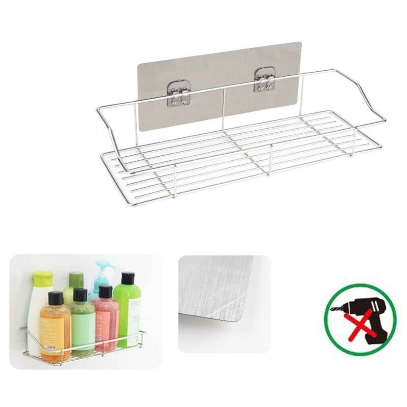 foto del prodotto mensola da parete adesiva scaffale o rg anizer portaoggetti bagno cucina 03486