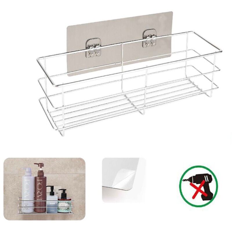 foto del prodotto mensola da parete adesiva scaffale o rg anizer portaoggetti bagno cucina 03492