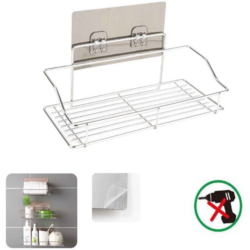 foto del prodotto mensola da parete adesiva scaffale o rg anizer portaoggetti bagno cucina 03497