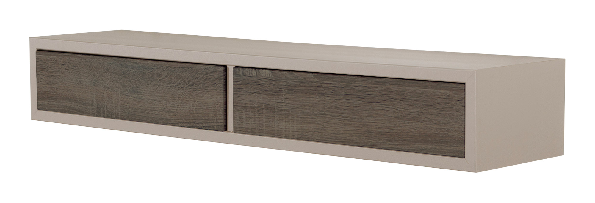 foto del prodotto mensola da parete con 2 cassetti 88,2x13,4x20 cm in fibra di legno domino marrone e noce