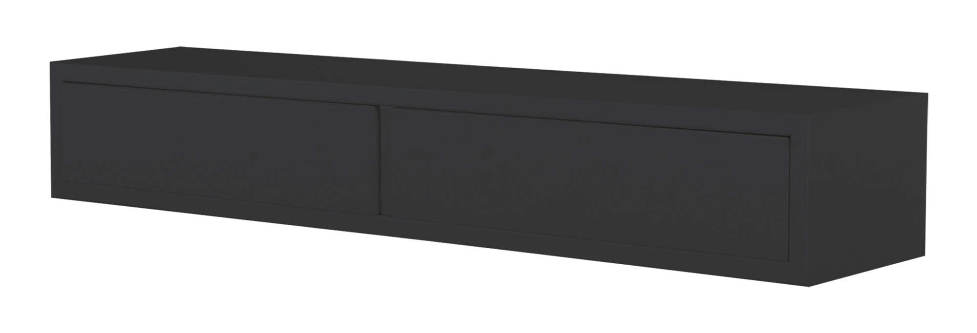 foto del prodotto mensola da parete con 2 cassetti 88,2x13,4x20 cm in fibra di legno domino nero