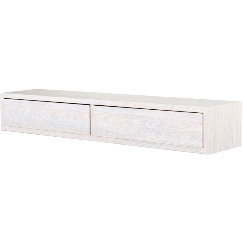 foto del prodotto mensola da parete con 2 cassetti 88,2x13,4x20 cm in fibra di legno domino rovere imperiale