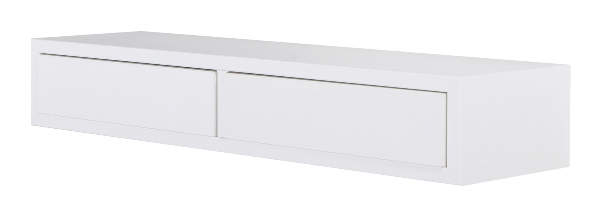 foto del prodotto mensola da parete con 2 cassetti 88,2x13,4x23,7 cm in fibra di legno domino maxi bianco
