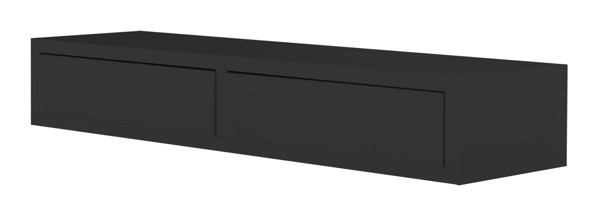 foto del prodotto mensola da parete con 2 cassetti 88,2x13,4x23,7 cm in fibra di legno domino maxi nero