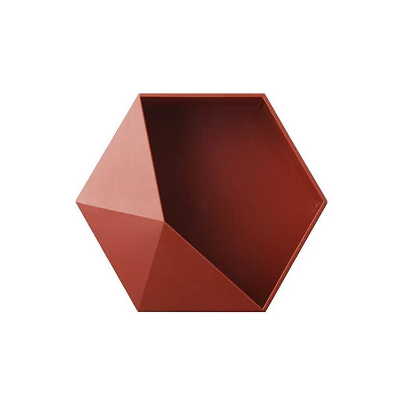 foto del prodotto mensola da parete esagonale geometrica, mensola portaoggetti galleggiante multifunzionale, parete espositiva creativa