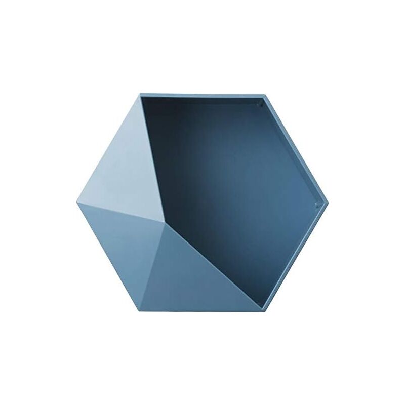 foto del prodotto mensola da parete esagonale geometrica, mensola portaoggetti galleggiante multifunzionale, parete espositiva creativa