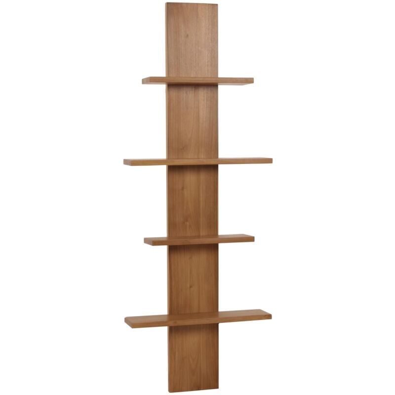 foto del prodotto mensola da parete in teak hhg 499, mensola da bagno pensile ripiano, teak di qualit b durame, 20 30 anni , 51x56x15cm