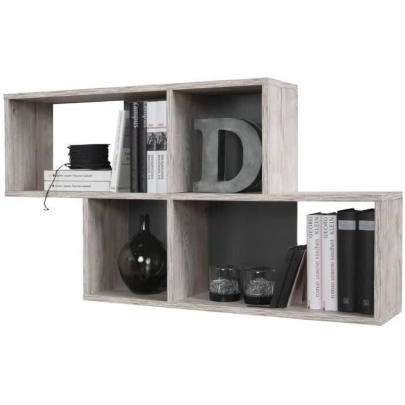 foto del prodotto mensola da parete nora decorazione in rovere sabbia e antracite l100 x h53 x p19,5 cm fabbricata in germania