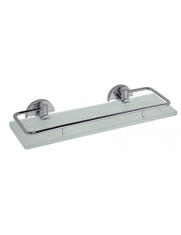foto del prodotto mensola da parete per doccia in vetro con binario omega 30x5,5x13cm