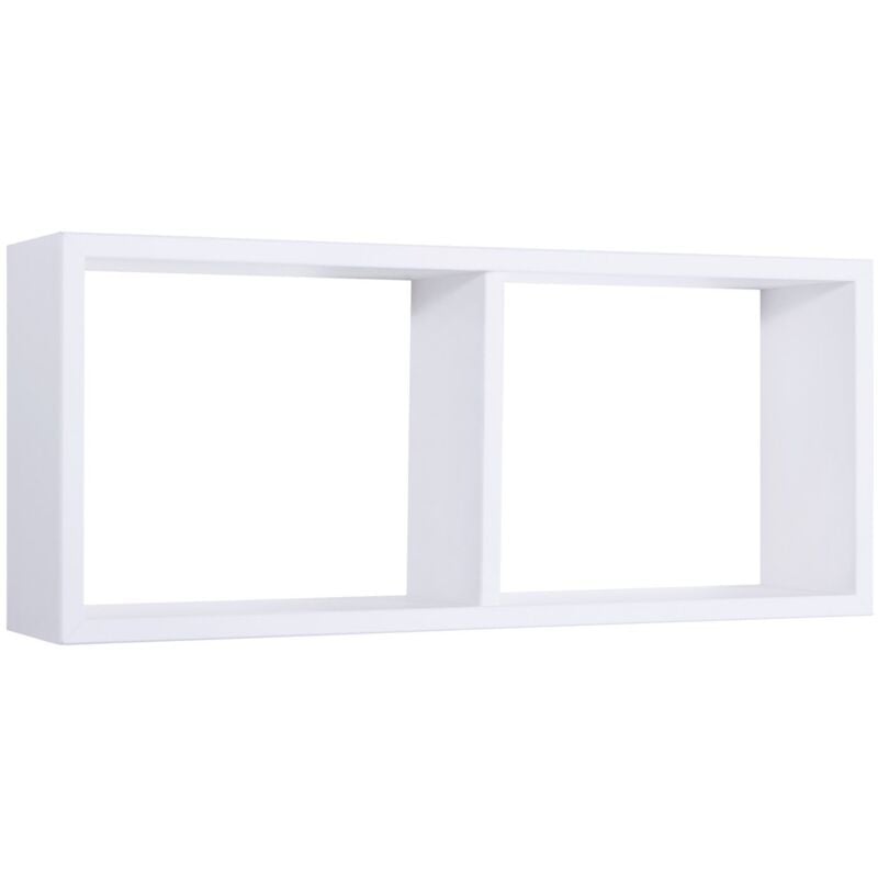 foto del prodotto mensola da parete scaffale 2 scomparti bianco salotto camera soggiorno moderno morgana