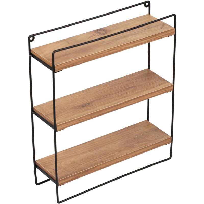 foto del prodotto mensola da parete skovbo a 3 livelli 43 x 37,5 x 11 cm effetto legno nero 030007049