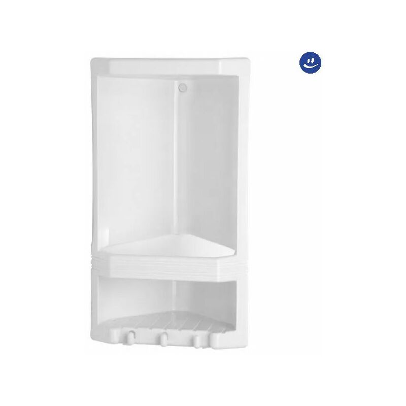 foto del prodotto mensola doccia angolare in pvc bianco modello junior dim. cm lxpxh 22x14x38 gedy