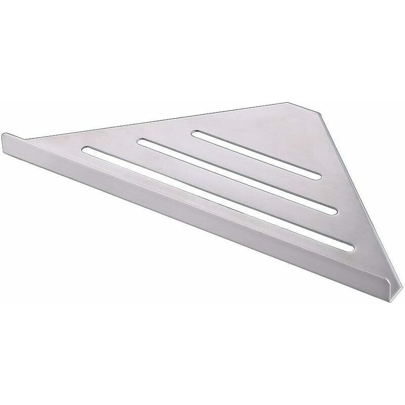 foto del prodotto mensola doccia in lega di alluminio, mensola doccia in acciaio inox, mensola angolare, triangolare, cestino per cosmetici, mensola da parete per la