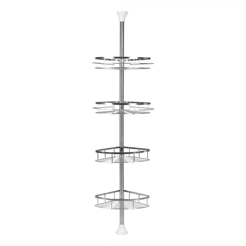 foto del prodotto mensola doccia telescopica a parete per bagno acciaio inox.