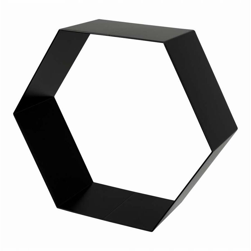 foto del prodotto mensola esagono metallo nero
