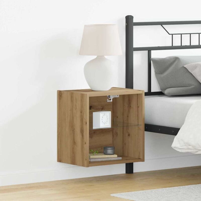 foto del prodotto mensola flottante 2 pcs rovere artigianale 40x28.5x40 cm legno ingegnerizzato vidaxl