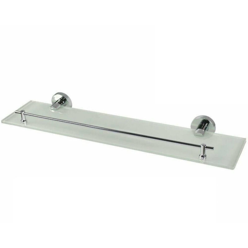 foto del prodotto mensola in acciaio vetro da muro fissaggio viti colla mastice arredo bagno 52196 trade shop traesio