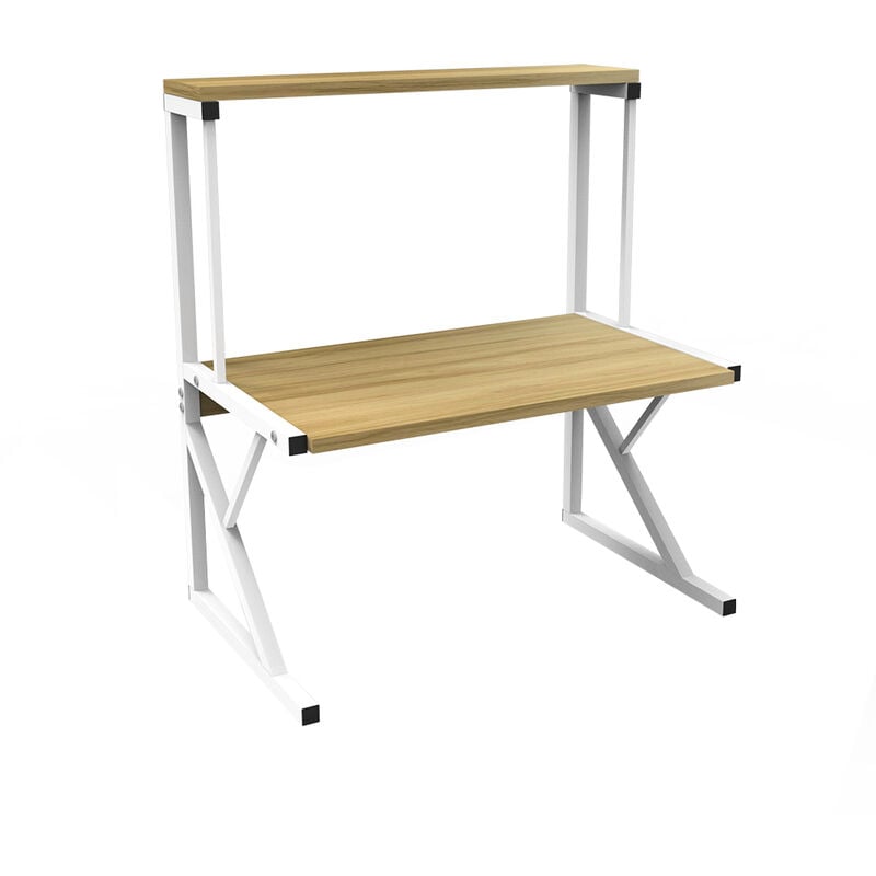 foto del prodotto mensola microonde mensola cucina scaffale soggiorno, scaffale mensola cucina mobiletto porta microonde 2 ripiani 655430cm color legno