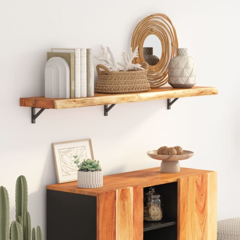 foto del prodotto mensola muro 120x20x2,5cm rettangolare legno acacia bordi vivi vidaxl