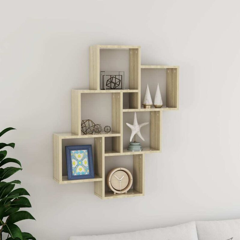 foto del prodotto mensola parete cubo rovere sonoma 78x15x93cm legno multistrato - vidaxl