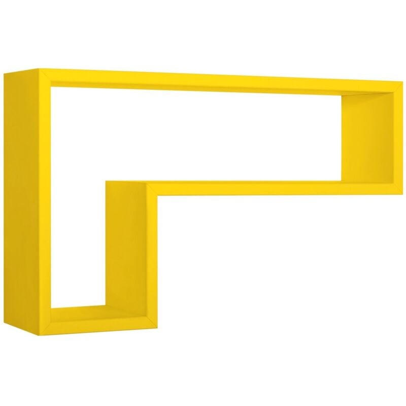 foto del prodotto mensola parete rettangolare giallo scaffale salotto soggiorno camera lettera