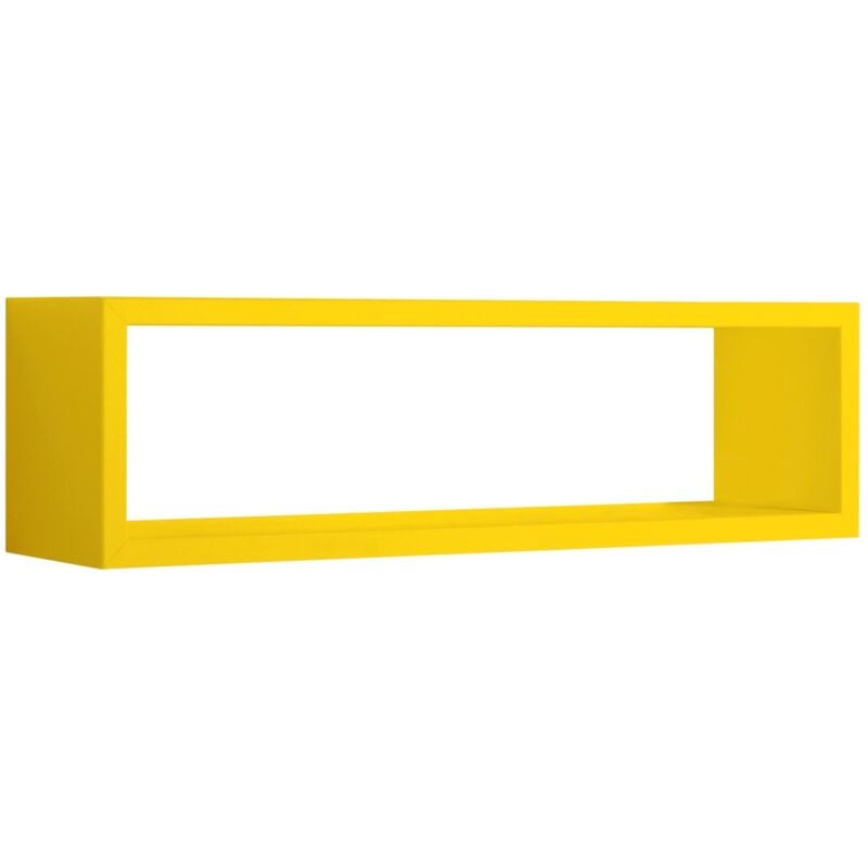 foto del prodotto mensola parete rettangolare giallo scaffale salotto soggiorno camera regolo