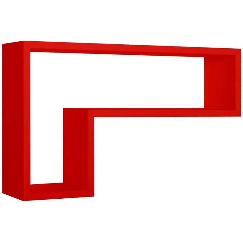 foto del prodotto mensola parete rettangolare rosso scaffale salotto soggiorno camera lettera
