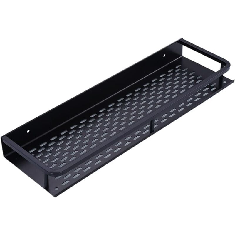 foto del prodotto mensola per doccia alovez 30 cm, senza foro, per bagno e cucina, montaggio a parete, accessori per wc, portaoggetti, nero, strato singolo