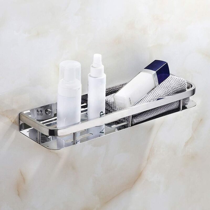 foto del prodotto mensola per doccia in acciaio inox sus304 mensola per bagno a parete cestino per doccia rettangolare cromato