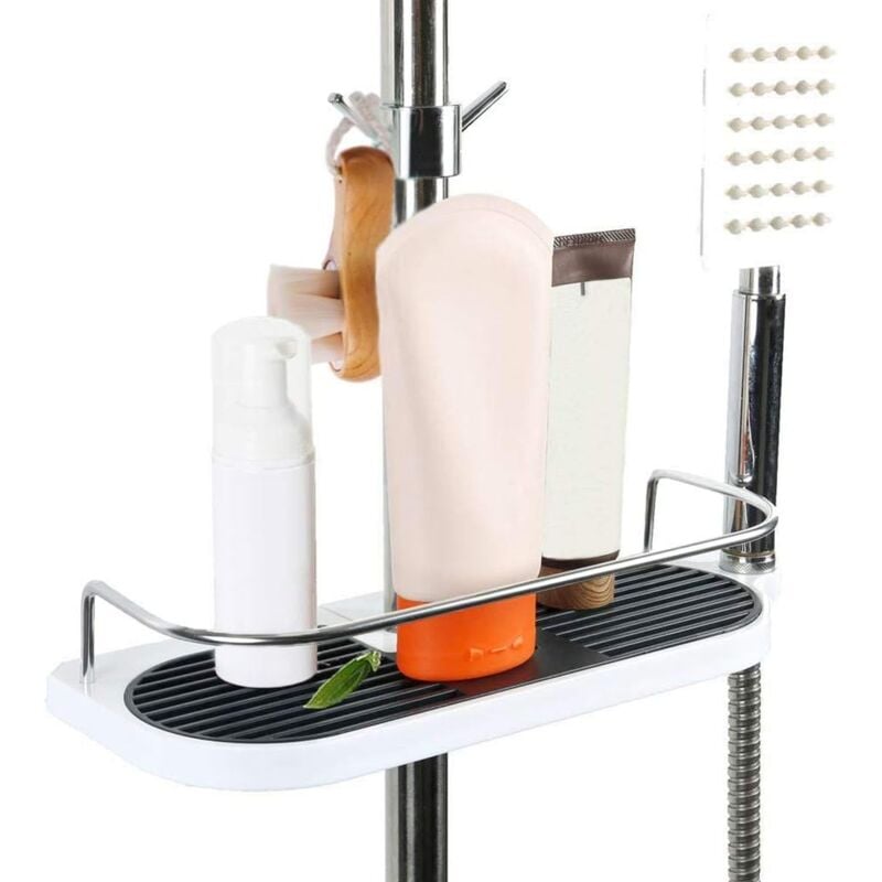 foto del prodotto mensola per doccia, portaoggetti per doccia, porta sapone per doccia senza foratura, porta shampoo per doccia, contenitore e organizzazione per il