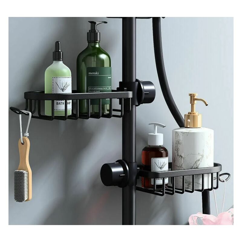 foto del prodotto mensola per doccia senza foratura, 2 portasapone per bagno, portasapone per doccia, portaoggetti per bagno e cucina sollbry
