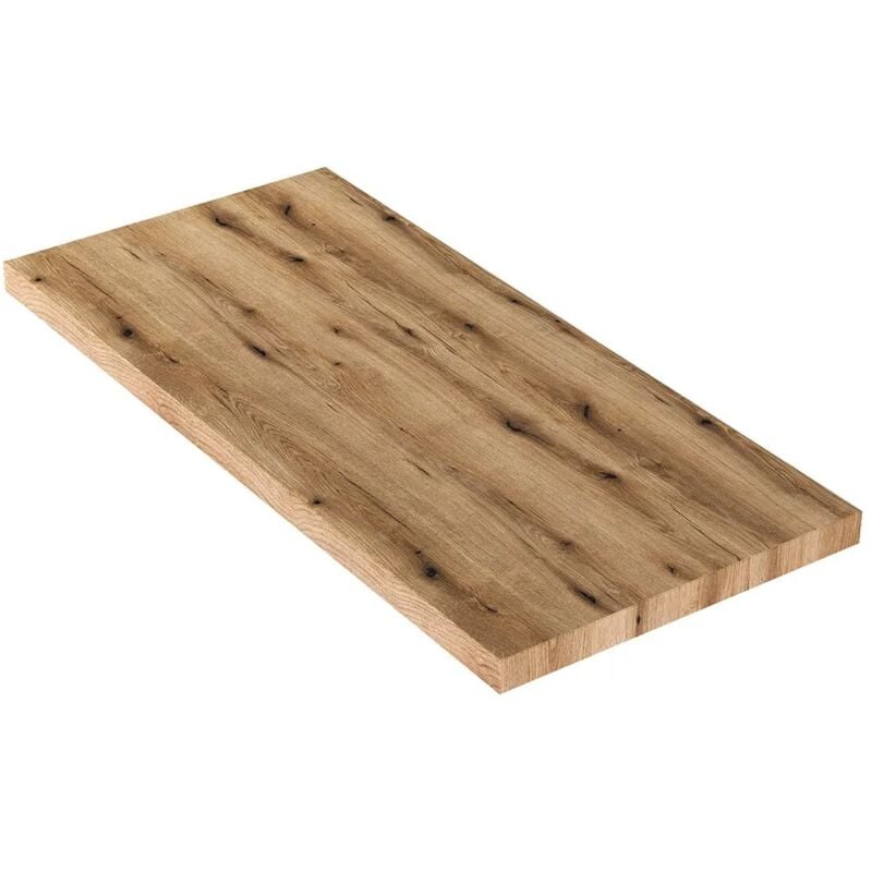 foto del prodotto mensola per lavabo d appoggio 100 cm in legno rovere naturale linea