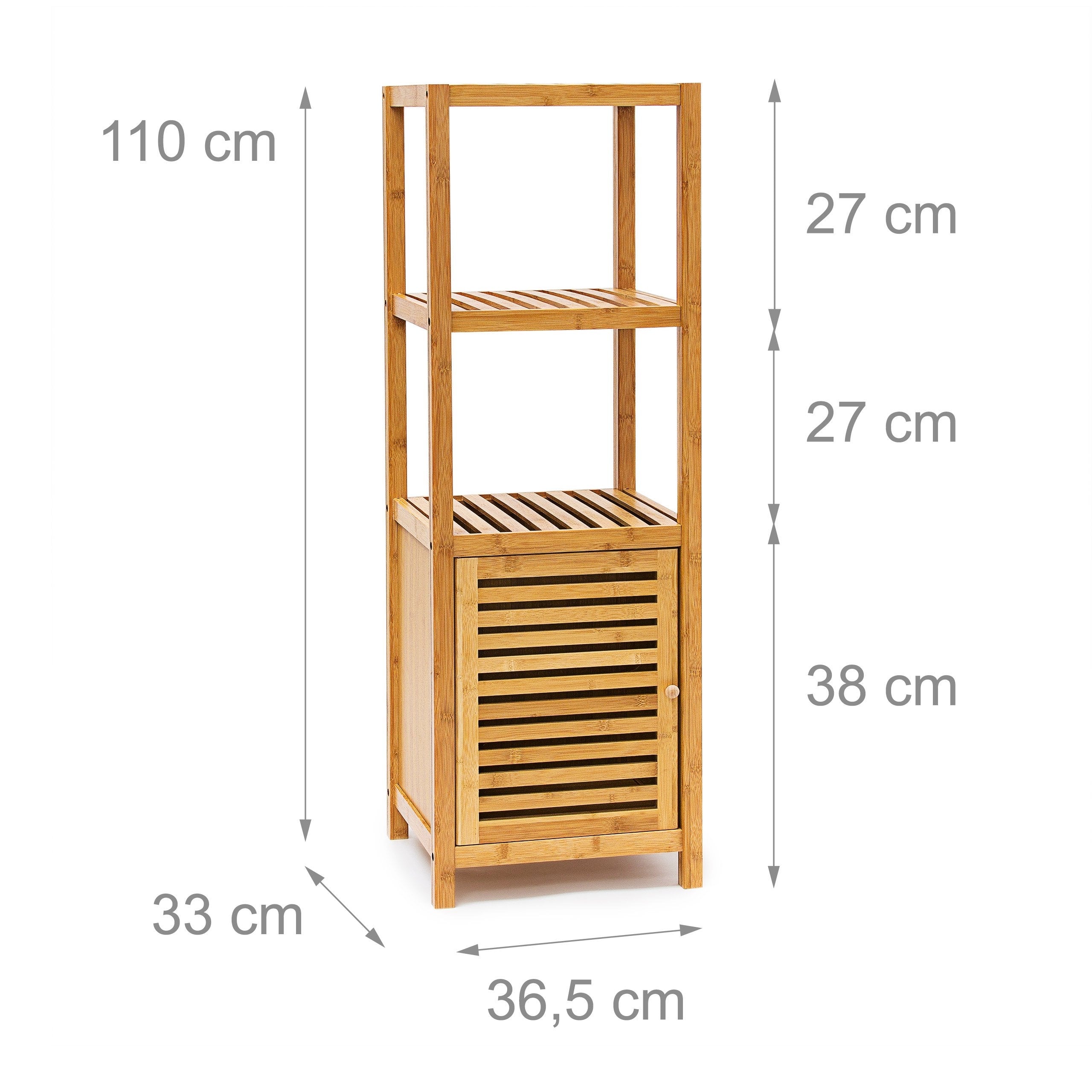 foto del prodotto mensola per mobile da bagno cucina bambù 4 ripiani vassoi porta asciugamani 110 cm 3213019