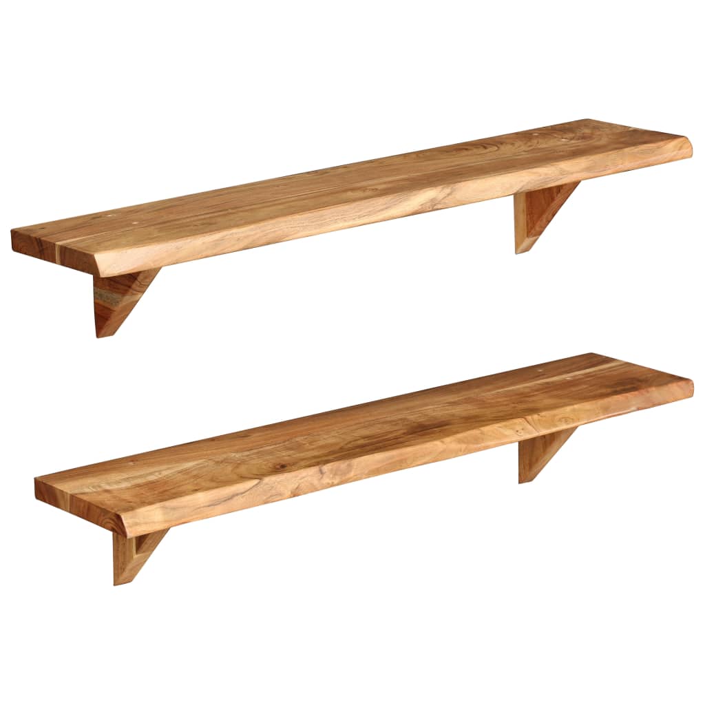 foto del prodotto mensola per mobili di design a parete 2 pz 90 cm in legno massello 2702231 2