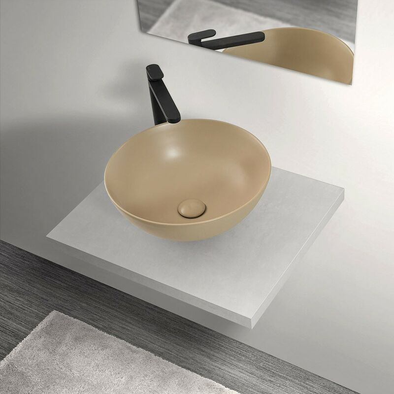 foto del prodotto mensola porta lavabo grigio nuvola per lavabi da appoggio da 60 cm serie master