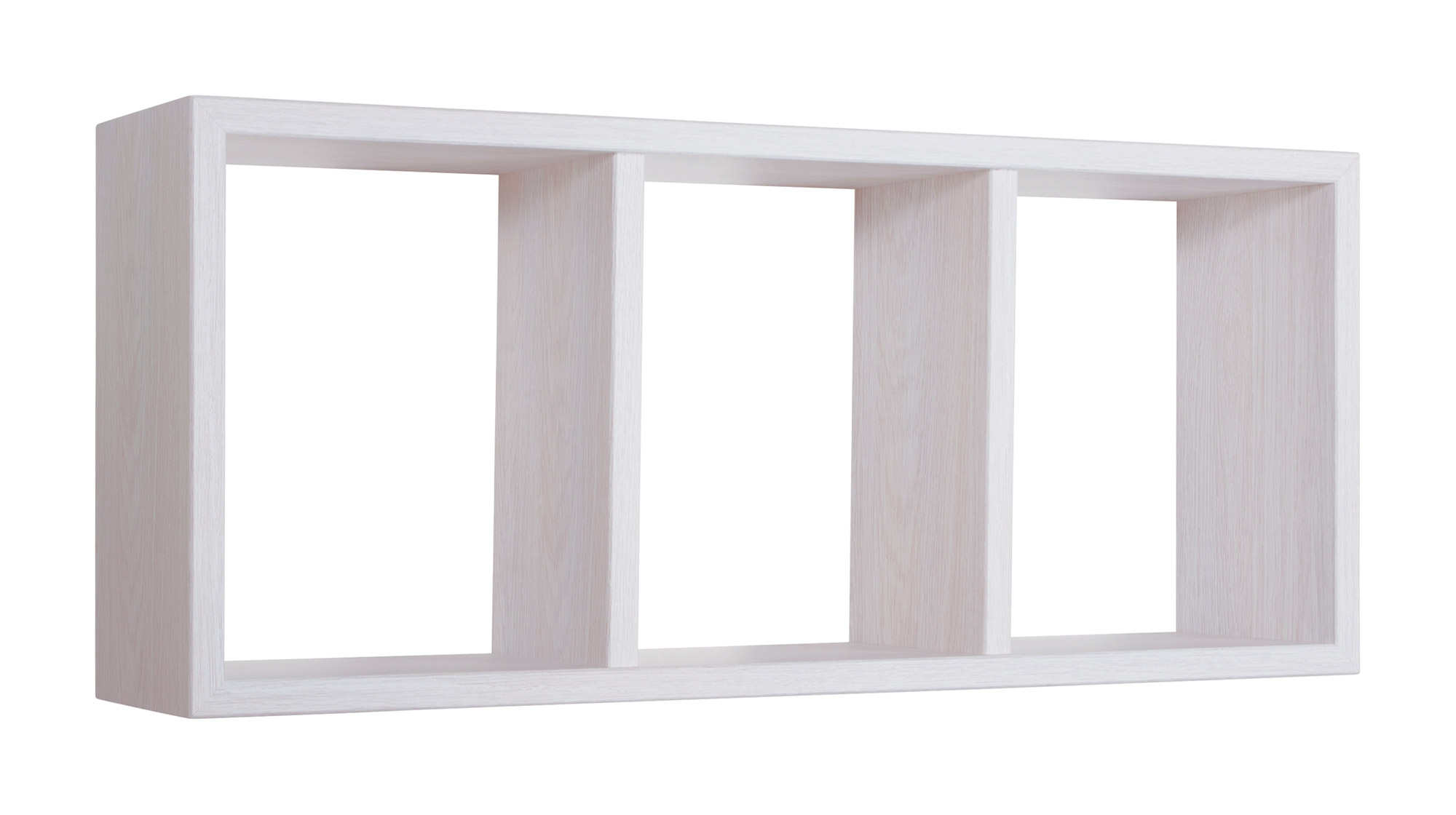 foto del prodotto mensola rettangolare 3 scomparti da parete 70x30x15.5 cm in fibra di legno tristano rovere imperiale