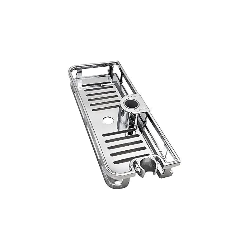 foto del prodotto mensola rettangolare per doccia, vassoio portaoggetti rimovibile, supporto in plastica, accessori per bagno e cucina bebusingoto