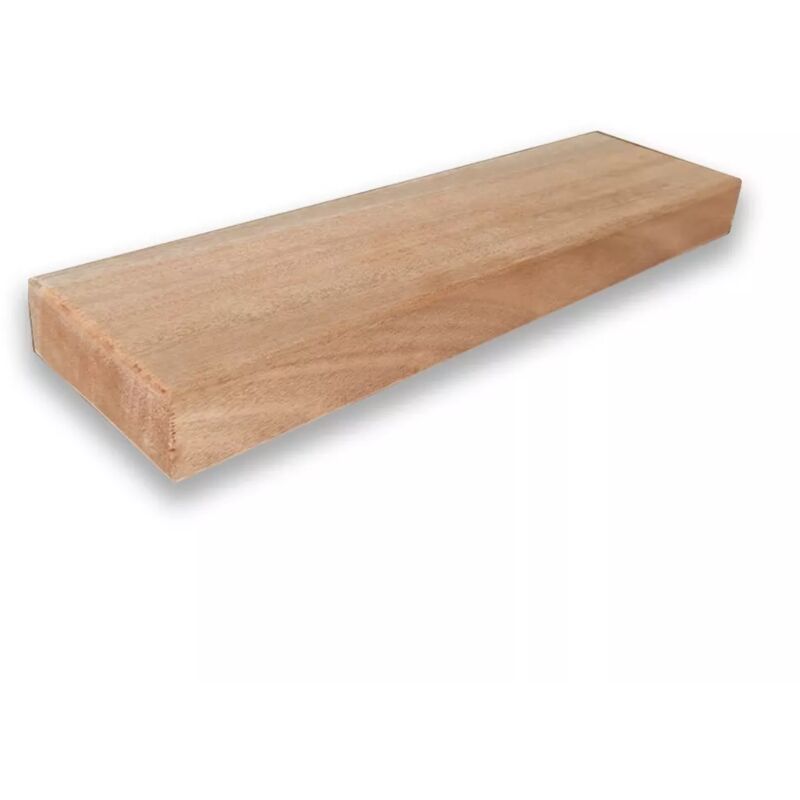 foto del prodotto mensola sospesa in legno massello di okum , 42x11,5x4 cm