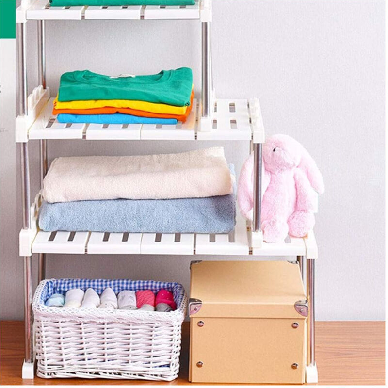 foto del prodotto mensola sovrapponibile salvaspazio organizer impilabile armadio mobili 65x24x20 trade shop traesio