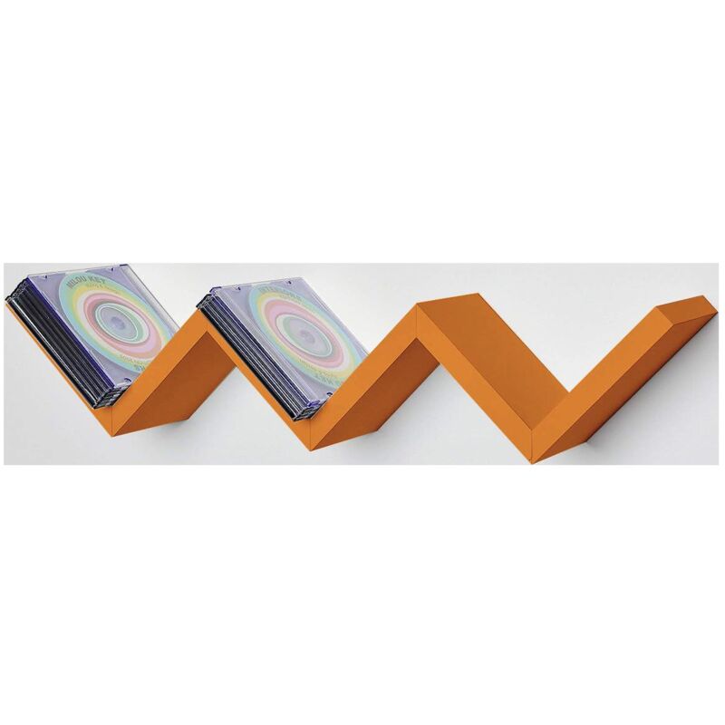 foto del prodotto mensola zig zag dimensioni 59x12x12 cm in colore arancione