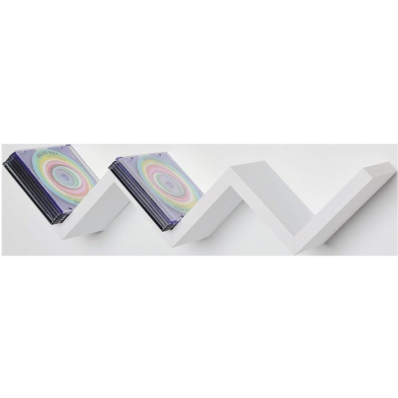 foto del prodotto mensola zig zag dimensioni 59x12x12 cm in colore bianco