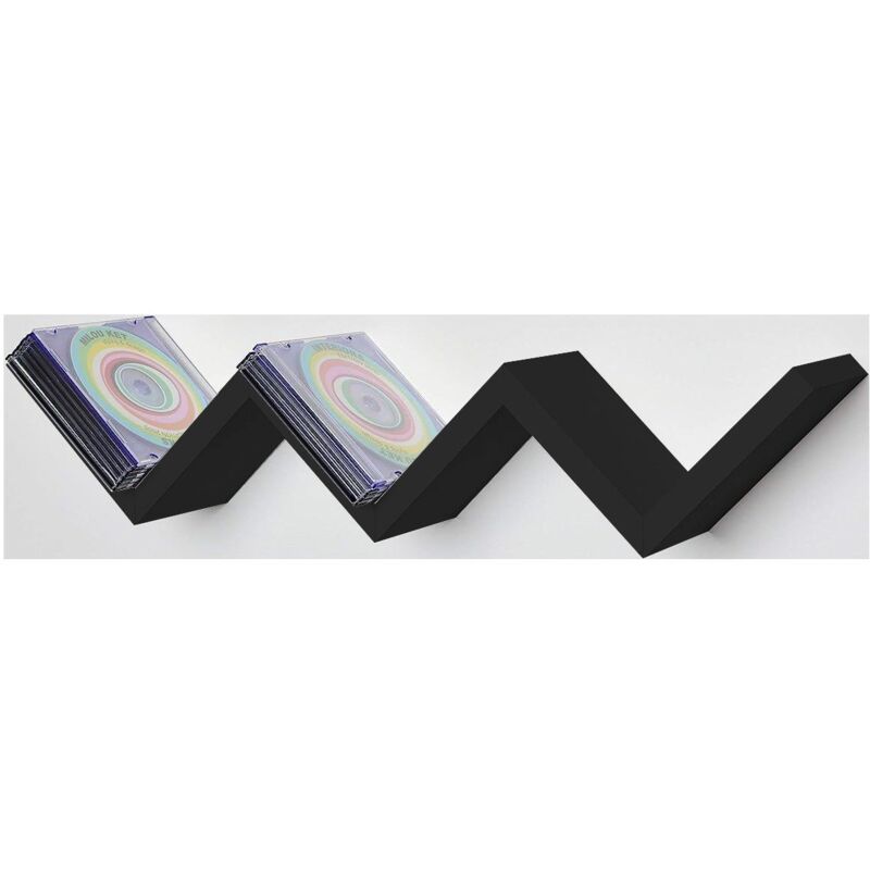 foto del prodotto mensola zig zag dimensioni 59x12x12 cm in colore nero