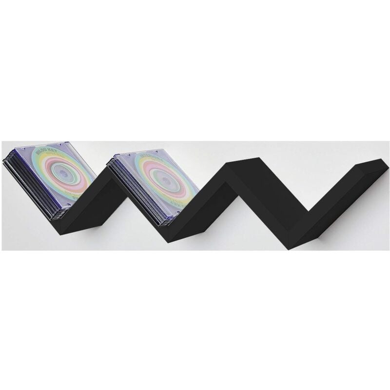 foto del prodotto mensola zig zag dimensioni 59x12x12 cm in colore nero maury s
