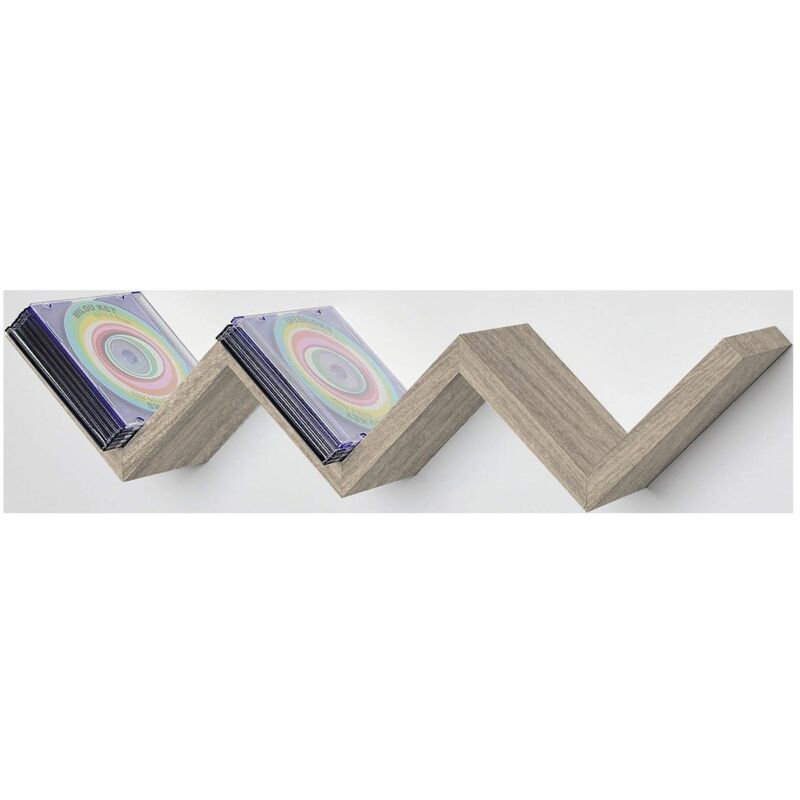foto del prodotto mensola zig zag dimensioni 59x12x12 cm in colore olmo